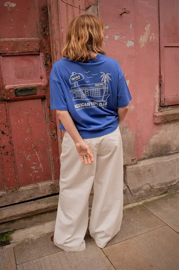 A.P Food Club Cobalt Print T-Shirt - The Mercantile London