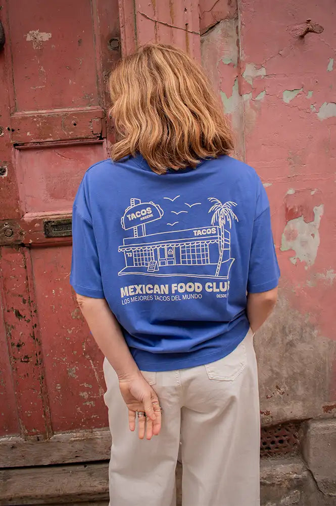 A.P Food Club Cobalt Print T-Shirt - The Mercantile London