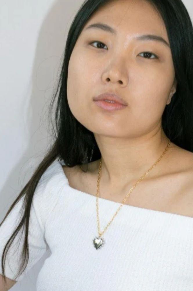 Sandralexandra Milagros Silver Heart Gold Link Necklace - The Mercantile London