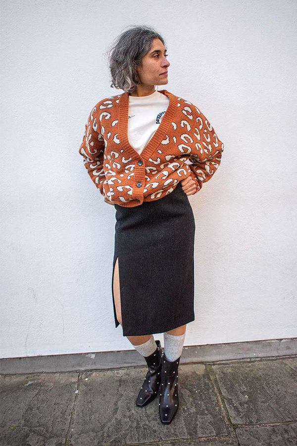 Grace & Mila Tonya Black Wool Pencil Skirt - The Mercantile London