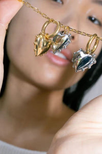 Sandralexandra Milagros Silver Heart Gold Link Necklace - The Mercantile London