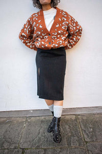 Grace & Mila Tonya Black Wool Pencil Skirt - The Mercantile London