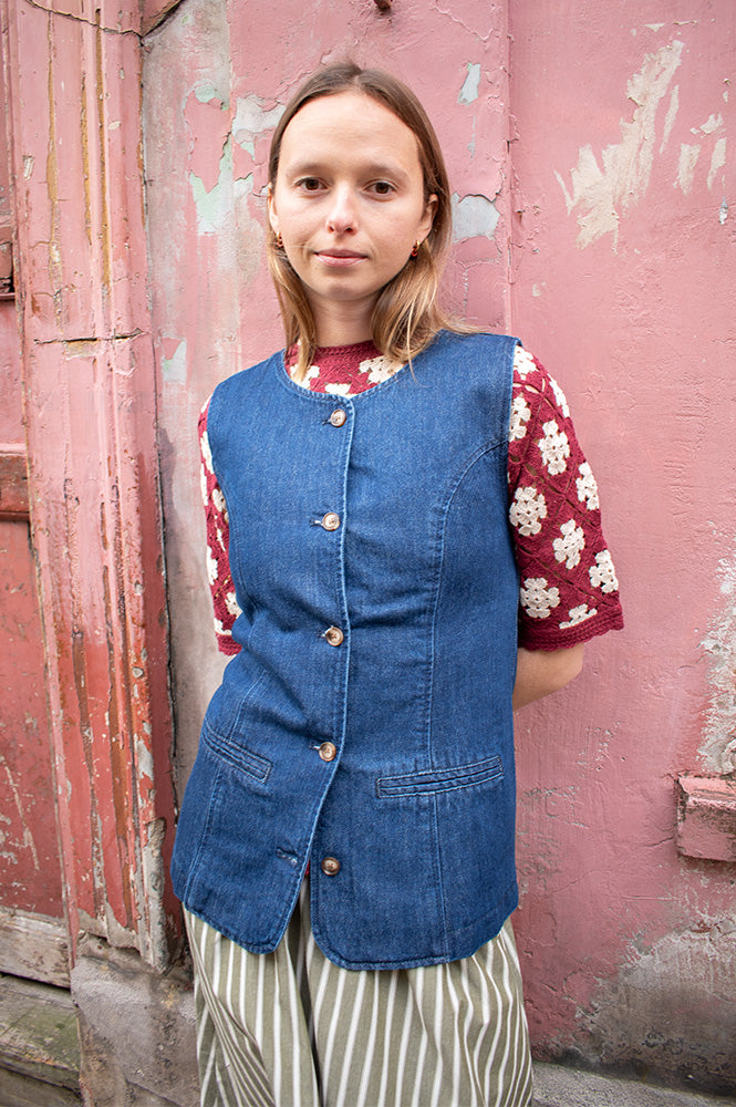 Grace & Mila Vallon Dark Denim Vest - The Mercantile London