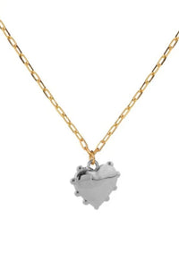 Sandralexandra Milagros Silver Heart Gold Link Necklace - The Mercantile London