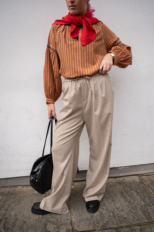 Grace & Mila Stay Grey Beige Trousers - The Mercantile London