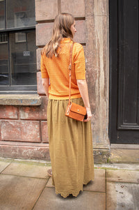 Grace & Mila Vathi Orange Knit Polo - The Mercantile London