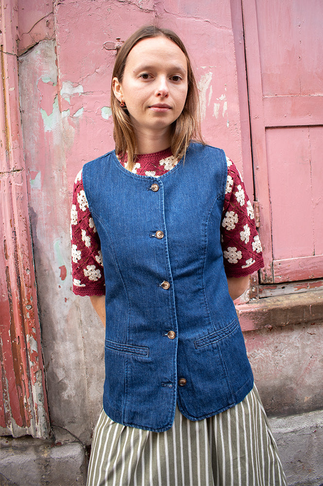 Grace & Mila Vallon Dark Denim Vest - The Mercantile London