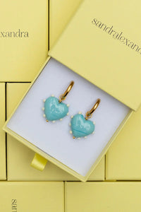 Sandralexandra Single Milagros Blue Heart & Ivory Dots Earring