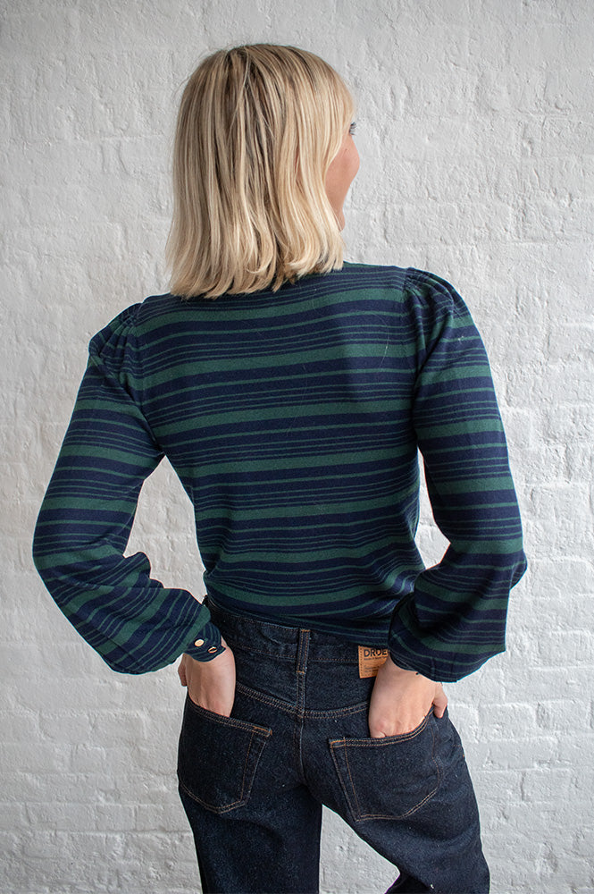 Petite Mendigote Milo Navy And Green Pullover - The Mercantile London