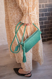 Biba Perkins Teal Braided Leather Cross Body Bag - The Mercantile London