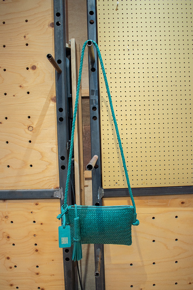 Biba Perkins Teal Braided Leather Cross Body Bag - The Mercantile London