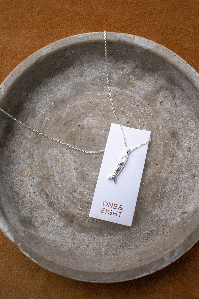 One & Eight Minnow Silver Necklace