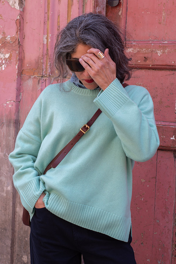 Cash CA Spearmint Crew Neck Jumper - The Mercantile London