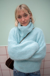 American Dreams Andrea Seafoam Green Cropped Jumper - The Mercantile London