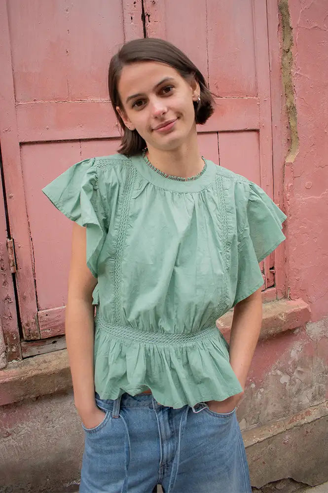 An'ge Salekina Celadon Blouse - The Mercantile London