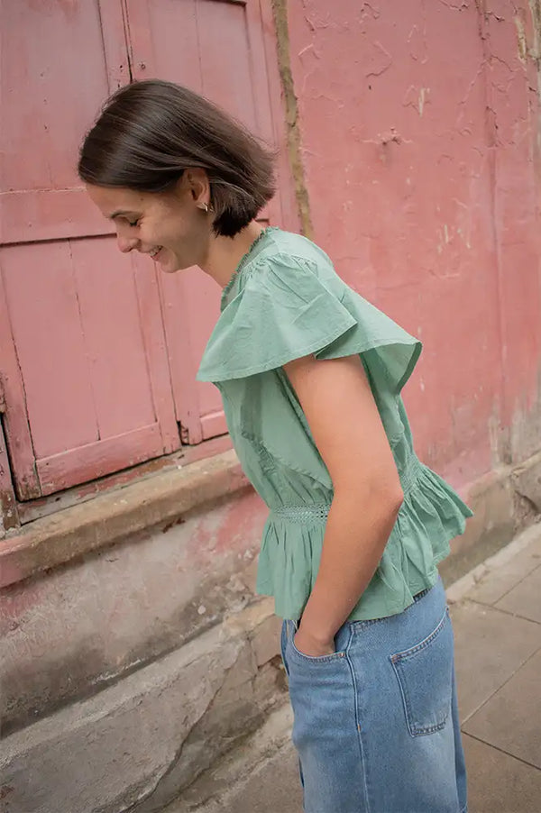 An'ge Salekina Celadon Blouse - The Mercantile London