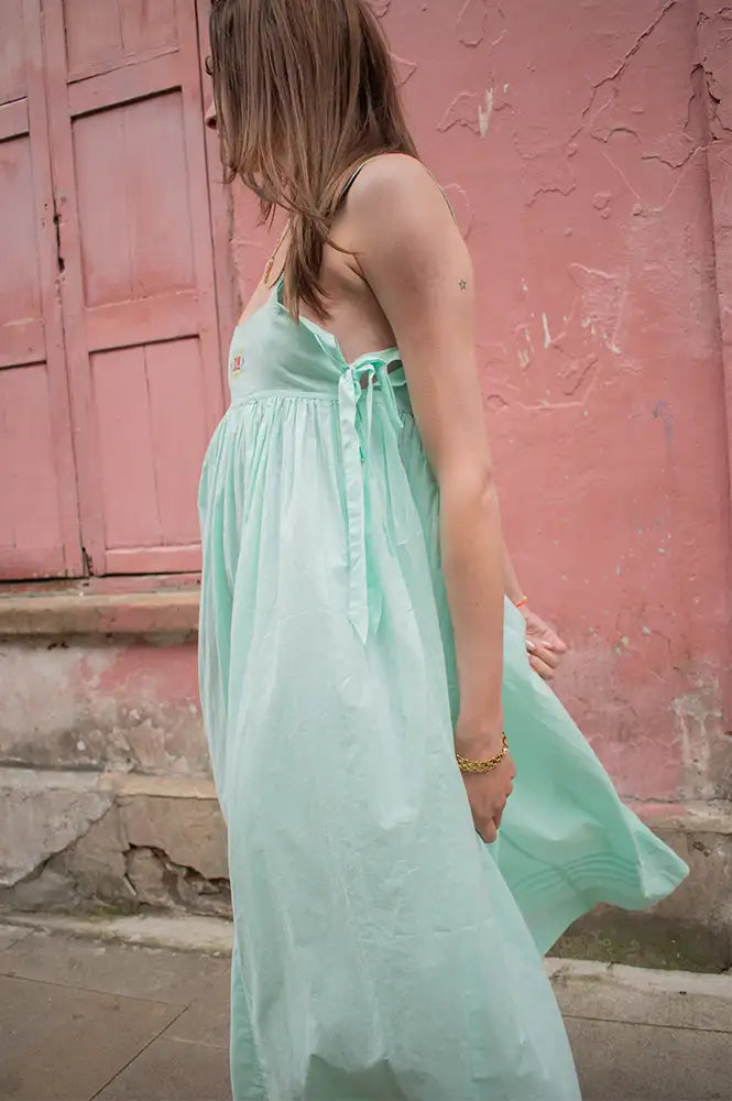 Damson Madder Aspen Mint Midi Dress - The Mercantile London