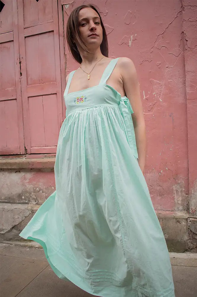 Damson Madder Aspen Mint Midi Dress - The Mercantile London