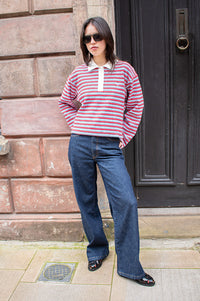 Minus Jorina High Risk Red Striped Polo Top - The Mercantile London