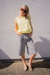 Minus Malli Skyway Blue Leopard Bermuda Shorts - The Mercantile London