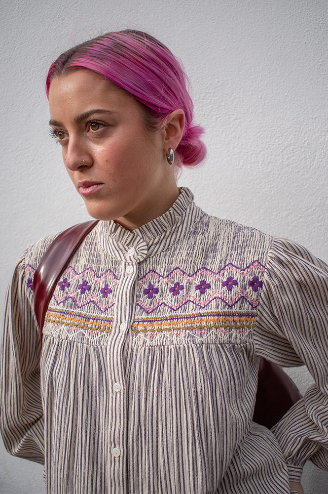Louise Misha Louise Purple Striped Shirt - The Mercantile London