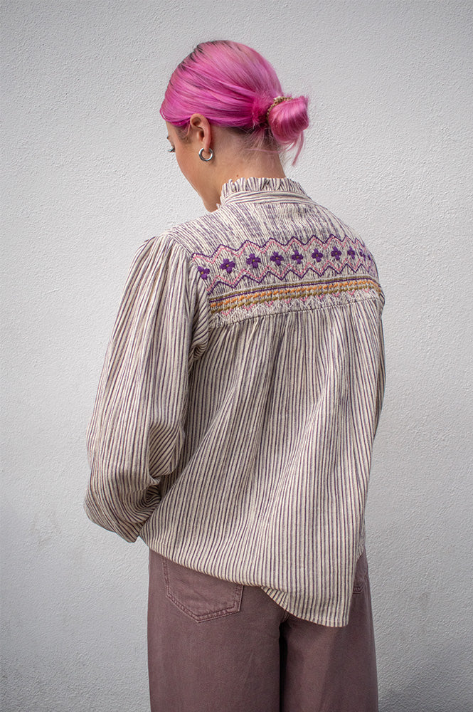 Louise Misha Louise Purple Striped Shirt - The Mercantile London
