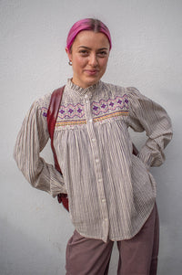 Louise Misha Louise Purple Striped Shirt - The Mercantile London