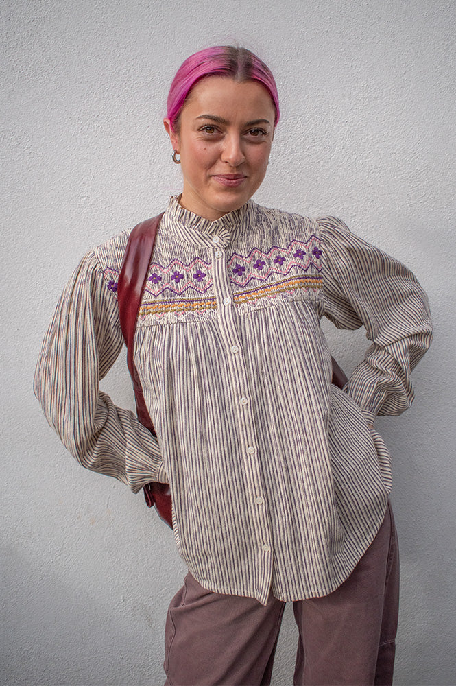 Louise Misha Louise Purple Striped Shirt - The Mercantile London