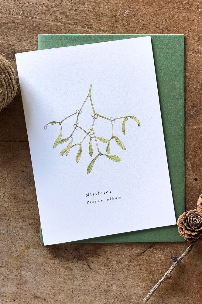 Annie Brougham Mistletoe Botanical Illustration Christmas Card - The Mercantile London