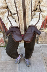 Nooki Roma Chocolate Shearling Mittens - The Mercantile London