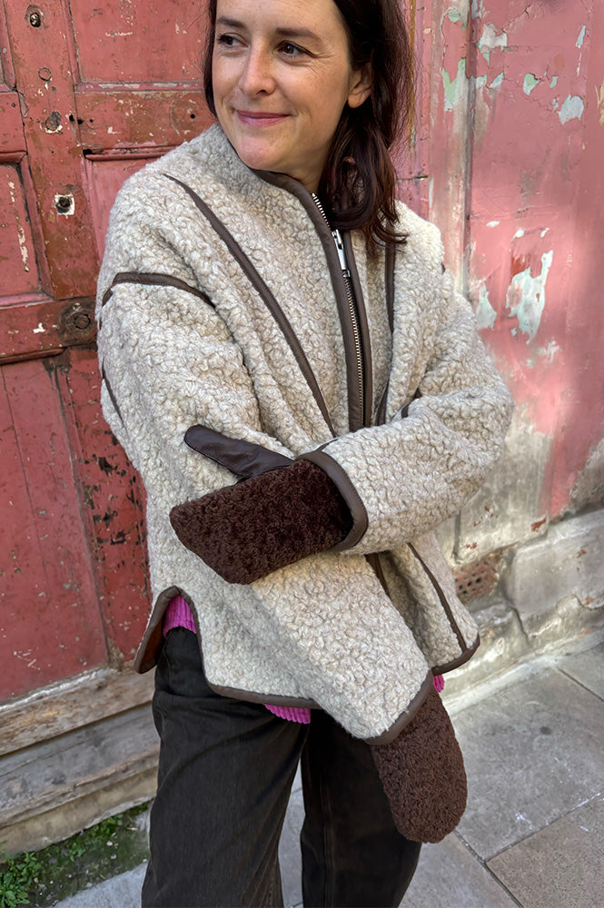 Nooki Roma Chocolate Shearling Mittens - The Mercantile London