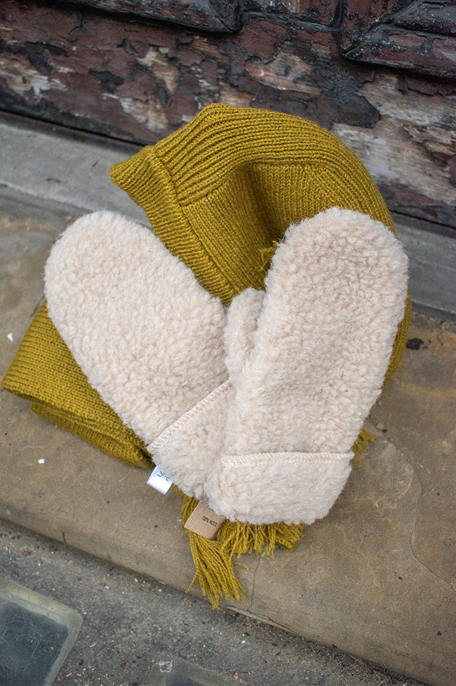 YOKO Beige Hooded Mittens - The Mercantile London