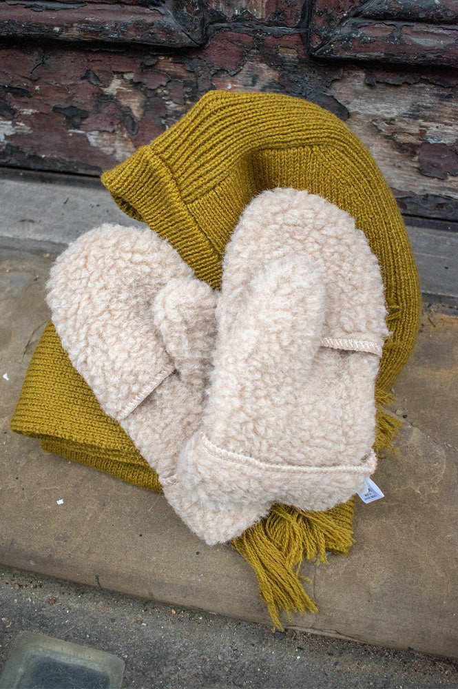 YOKO Beige Hooded Mittens - The Mercantile London