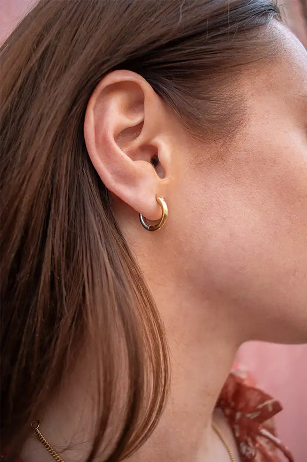 A Weathered Penny Mixed Metal Hoops - The Mercantile London