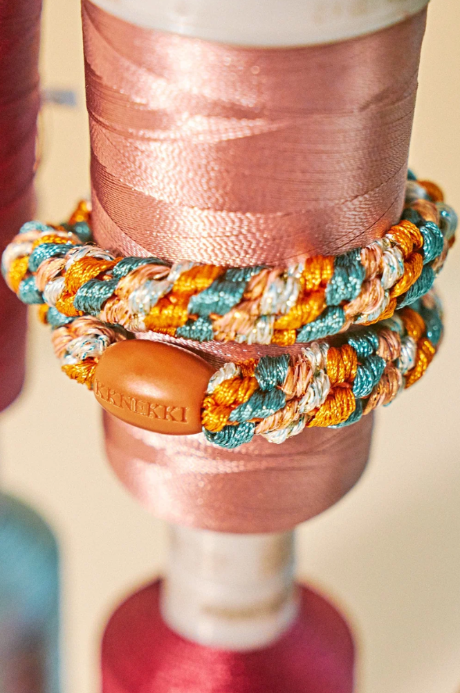KKNEKKI Mix Terracotta Teal Hair Tie - The Mercantile London