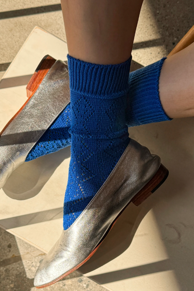 Le Bon Shoppe Modal Eylete Cobalt Socks
