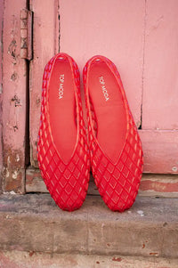 Cocci Ashley Red Woven Jelly Flats - The Mercantile London