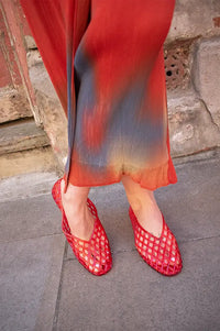 Cocci Ashley Red Woven Jelly Flats - The Mercantile London
