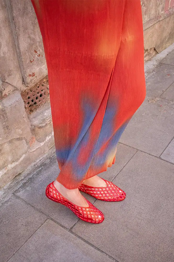 Cocci Ashley Red Woven Jelly Flats - The Mercantile London