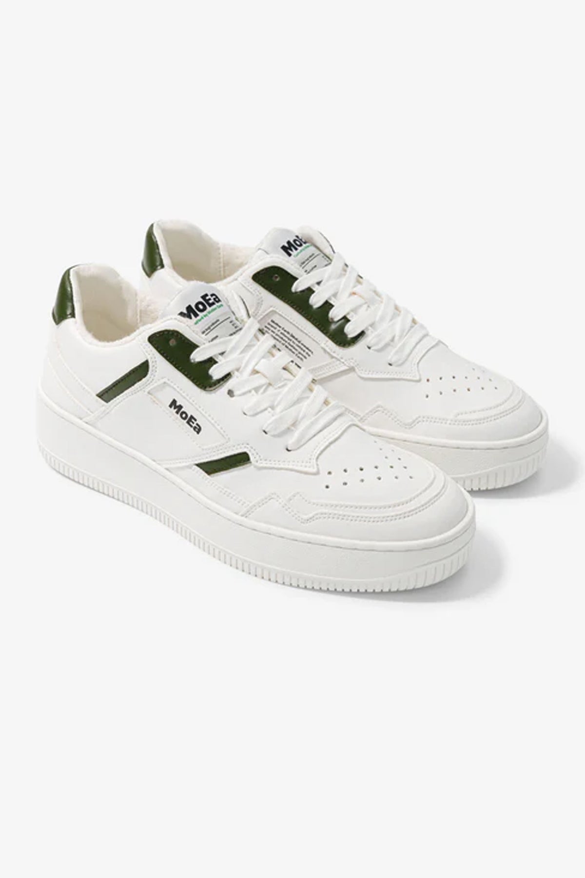 MoEa Gen1 Cactus White and Green Trainers - The Mercantile London
