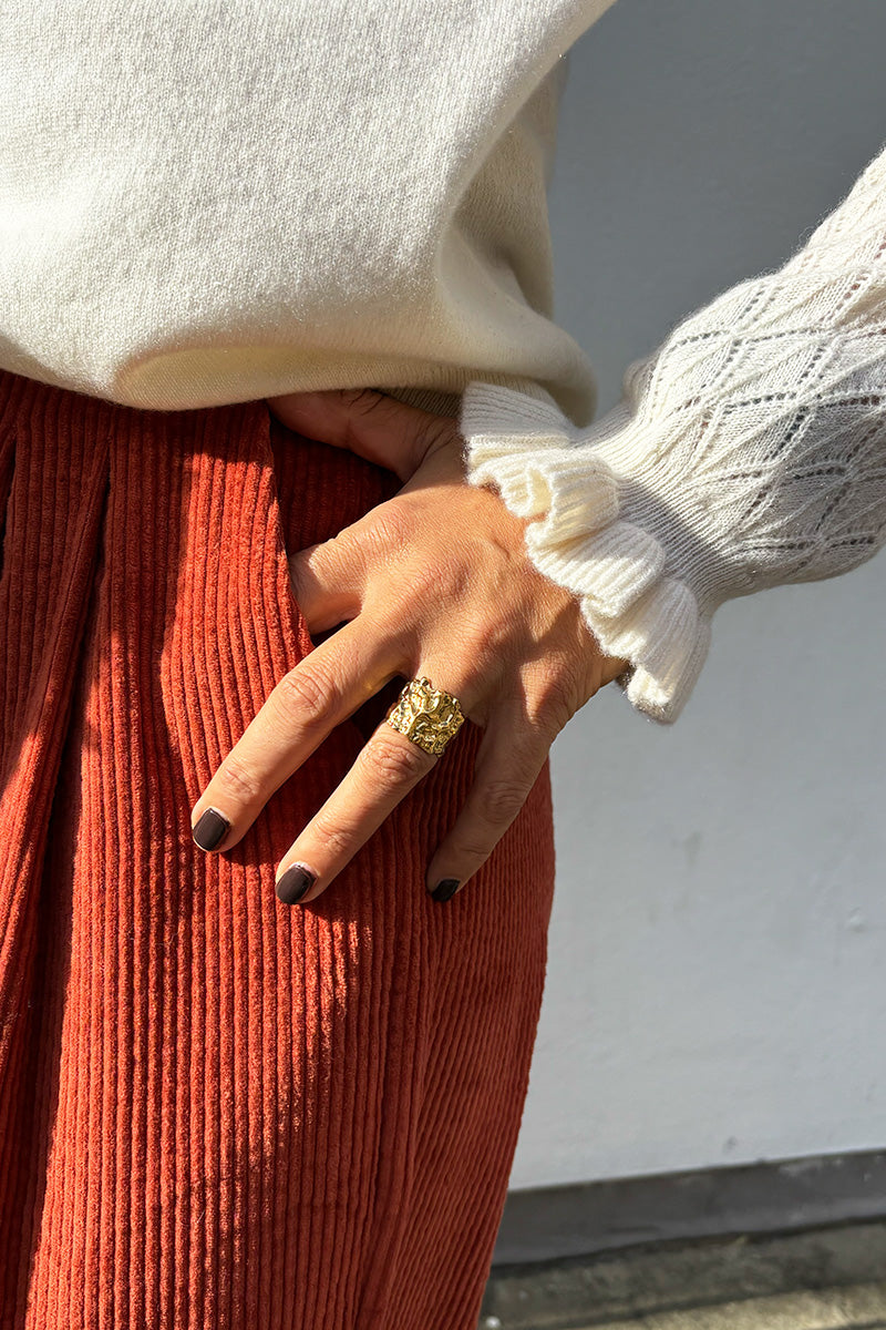 White Wide Molten Ring - The Mercantile London