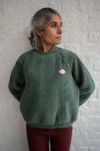 A.P Guillaumine Green Sherpa Sweatshirt - The Mercantile London