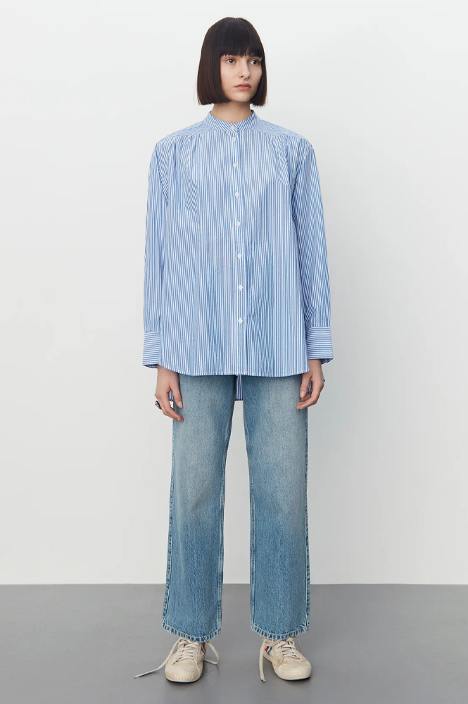 2NDDAY Moss Daily Lines Soft Blue Stripe Shirt - The Mercantile London