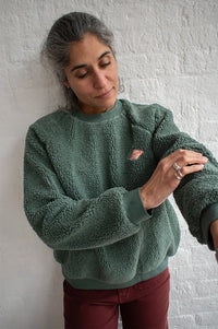 A.P Guillaumine Green Sherpa Sweatshirt - The Mercantile London