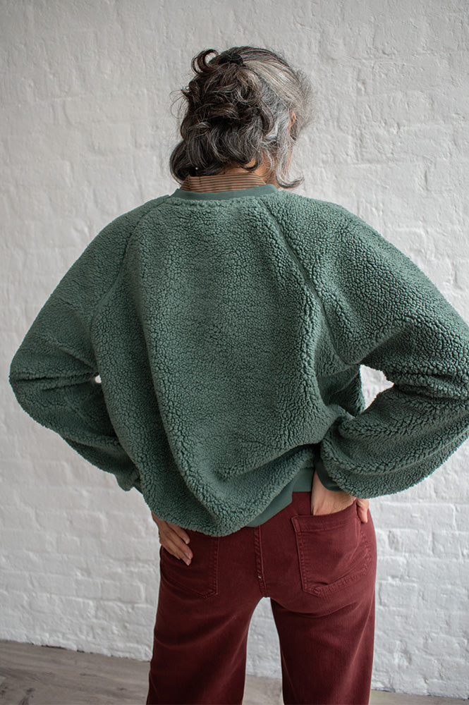 A.P Guillaumine Green Sherpa Sweatshirt - The Mercantile London