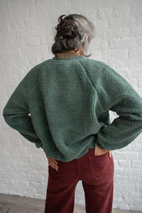 A.P Guillaumine Green Sherpa Sweatshirt - The Mercantile London