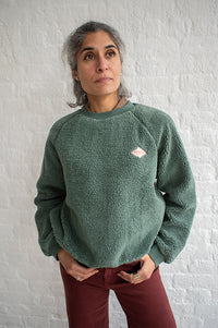A.P Guillaumine Green Sherpa Sweatshirt - The Mercantile London