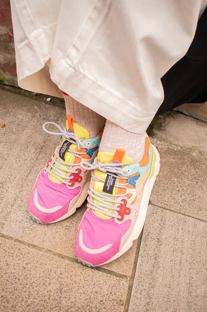 Flower Mountain Yamano 3 Fuchsia Multi Pink Trainers - The Mercantile London