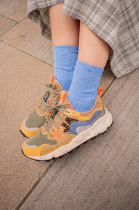 Flower Mountain Yamano 3 Yellow & Khaki Beige Trainers - The Mercantile London