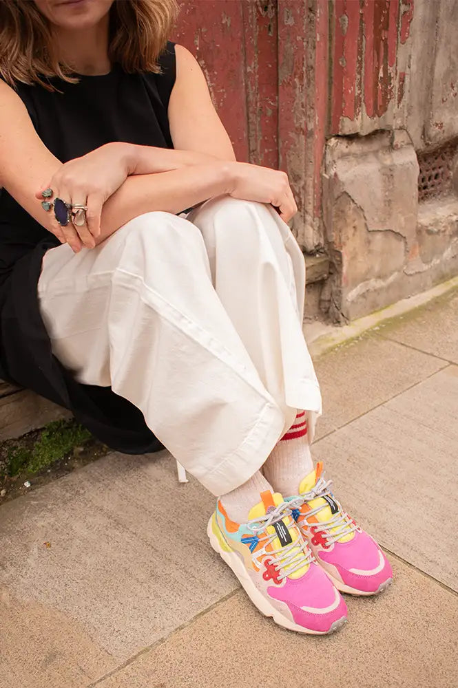 Flower Mountain Yamano 3 Fuchsia Multi Pink Trainers - The Mercantile London